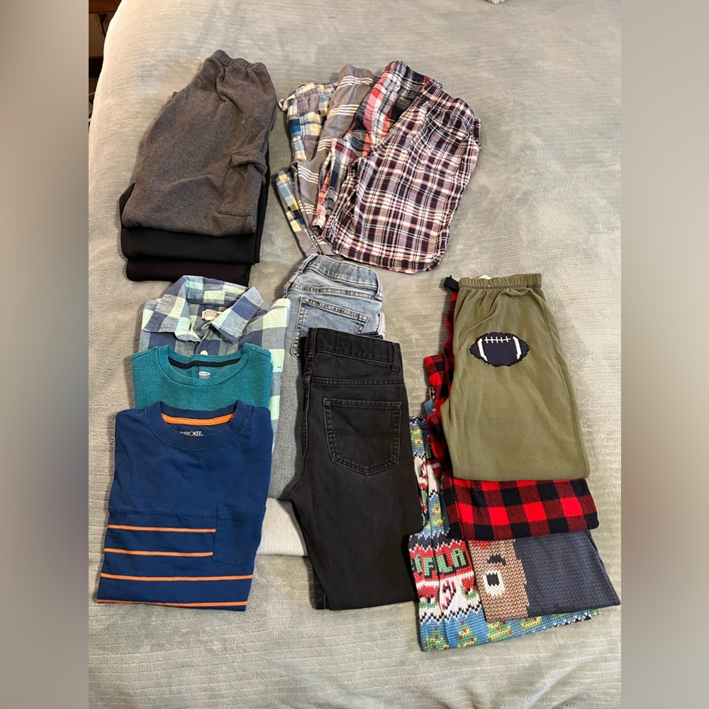 Bundle/lot of used boys size 8/10 clothes. Loved with life left.